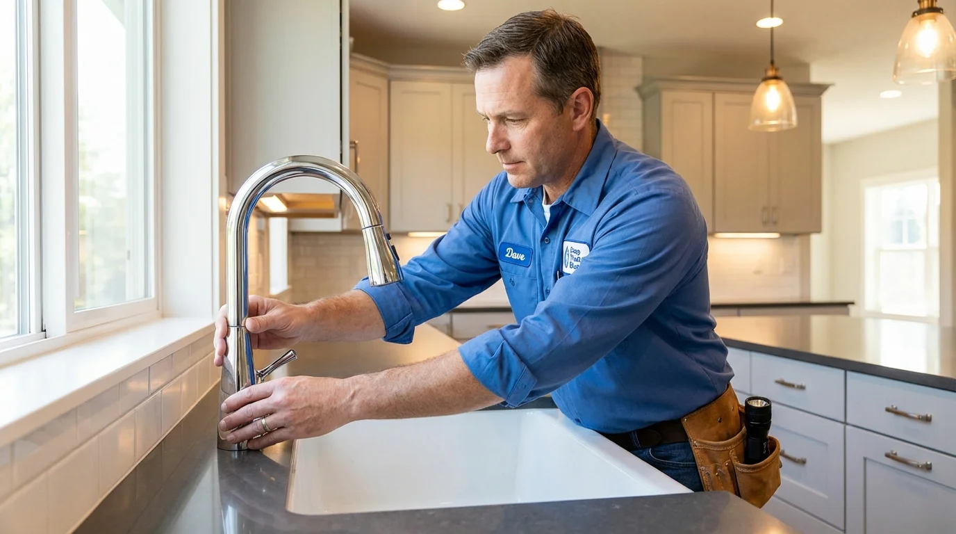 Kitchen faucet installation by Johns Plumbing LLC in Newcomerstown